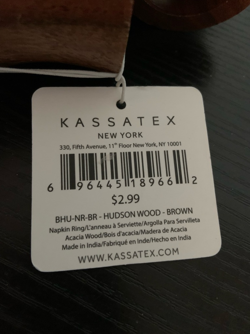 8 Wood Napkin Rings by Kassatex - Picture 4 of 5